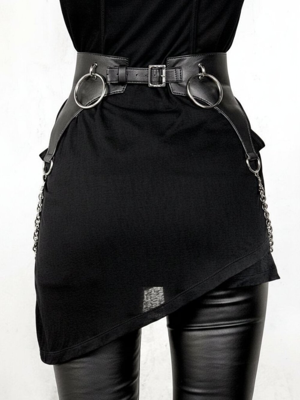 DISTURBIA asymmetrical goth sleeveless stretch tunic top size US6 - Picture 4 of 8
